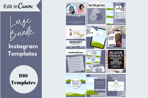 100 Instagram Post Templates Purple: Streamlining Content Creation for Growth