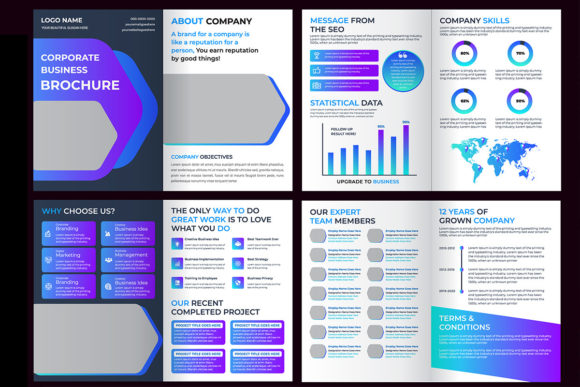 8 Page Corporate Brochure Design for Any Project