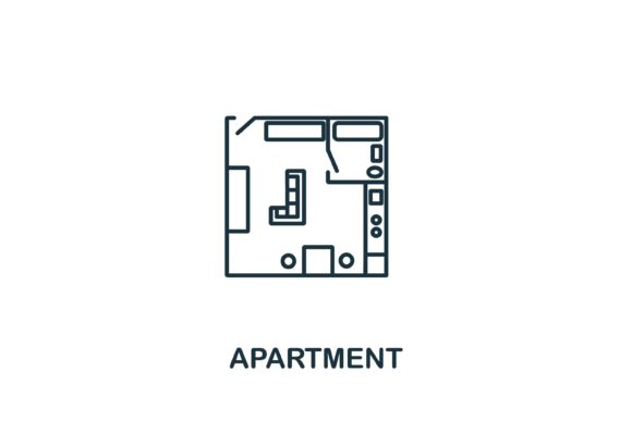 Apartment Icon: A Practical Line Style Symbol for Real Estate Design