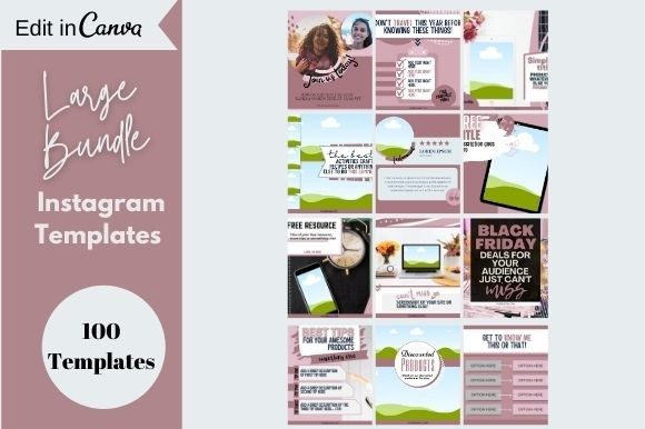 Elevate Your Feed with 100 Rose Gold Instagram Canva Templates