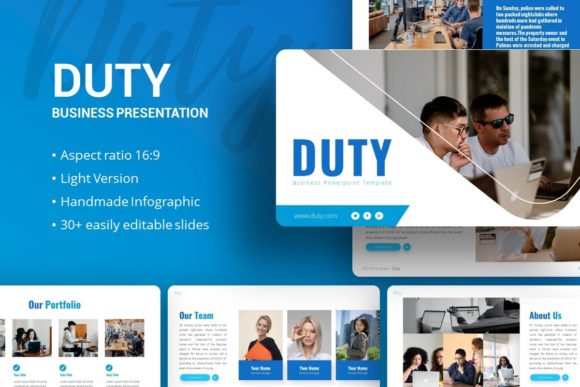 Elevating Professional Narratives with the Duty Business Presentation Template