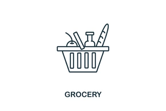 Grocery Icon: Essential Line Art for Modern Design