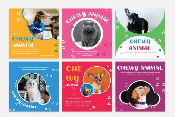 Instagram Feed Template - Chewy Animal: A Practical Design Resource for Pet Businesses